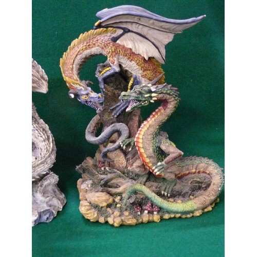 124A - BATTLE OF THE DRAGONS MOUNTAIN VERSUS WOODLAND PLUS LAND OF THE DRAGONS MEDIUM MOUNTAIN DRAGON AND S... 