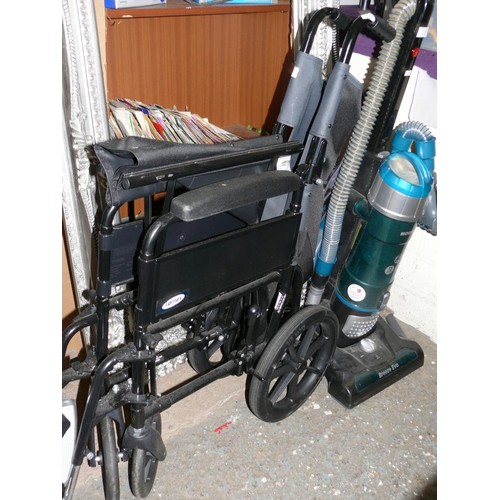 161 - GOOD QUALITY BLACK FOLDING WHEELCHAIR BY LOMAX