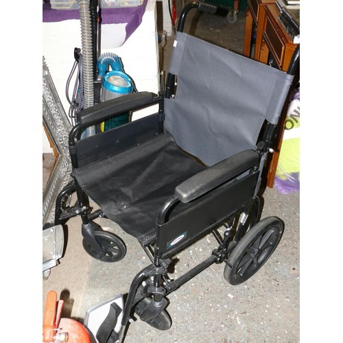 161 - GOOD QUALITY BLACK FOLDING WHEELCHAIR BY LOMAX