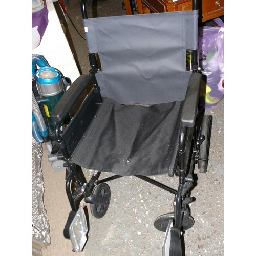 161 - GOOD QUALITY BLACK FOLDING WHEELCHAIR BY LOMAX