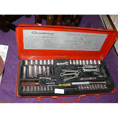 173 - GUARDSMAN SQUARE DRIVE SOCKET SET IN METAL CASE