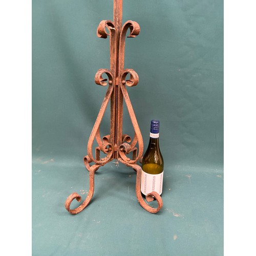 315 - Blacksmith made wrought iron adjustable height candle stand or flower arranging stand - 34