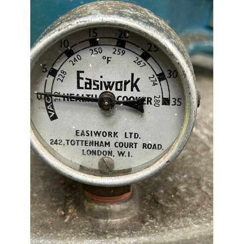 356 - Large circa 1940 / 50  Easiwork London Health Cooker - pressure cooker - cast aluminium, with gauge