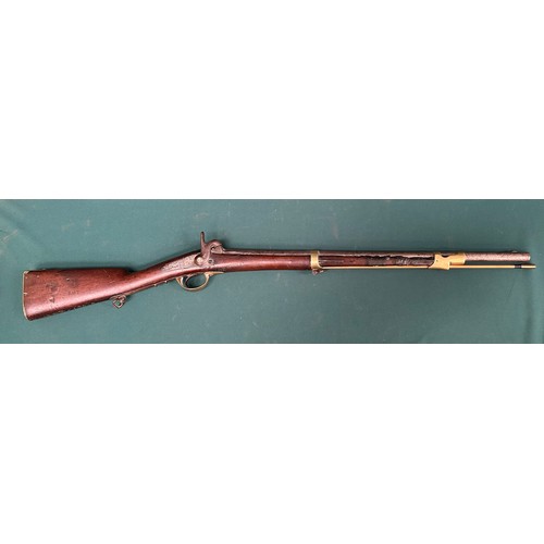 106 - An antique .65 bore French 1854 dated St Etienne percussion carbine - overall length 43 inches - wit... 