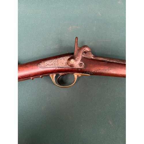 106 - An antique .65 bore French 1854 dated St Etienne percussion carbine - overall length 43 inches - wit... 