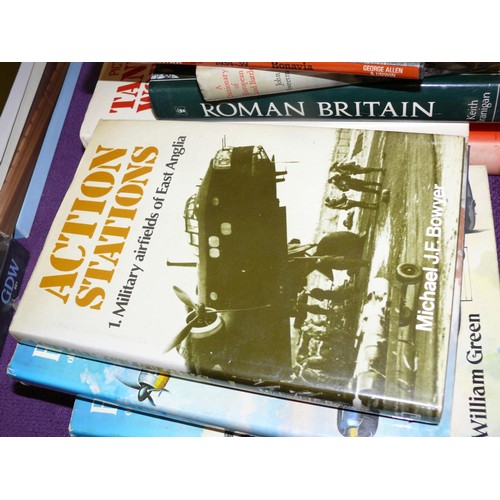 152 - COLLECTION OF AIRCRAFT THEMED BOOKS ACTION STATIONS AND FAMOUS FIGHTERS, FAMOUS BOMBERS ETC