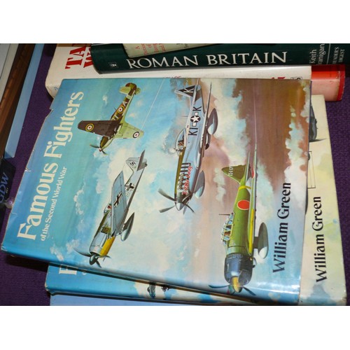 152 - COLLECTION OF AIRCRAFT THEMED BOOKS ACTION STATIONS AND FAMOUS FIGHTERS, FAMOUS BOMBERS ETC