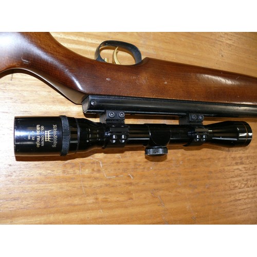 199 - VINTAGE WEIHRAUCH HULL CARTRIDGE HW95  air rifle  22 WITH TELESCOPIC SIGHTS NIKKO STIRLING GOLD CROW... 