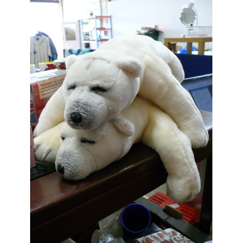 410 - 2 CUDDLY POLAR BEARS BY SOFT SENSATIONS