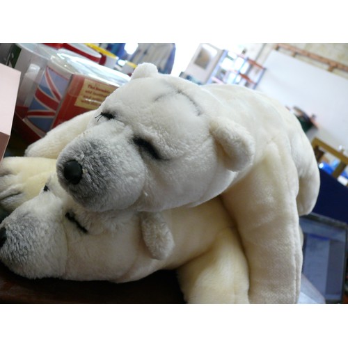 410 - 2 CUDDLY POLAR BEARS BY SOFT SENSATIONS