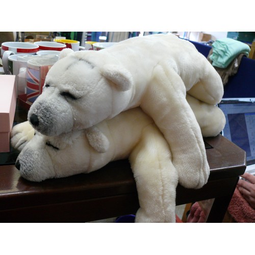 410 - 2 CUDDLY POLAR BEARS BY SOFT SENSATIONS