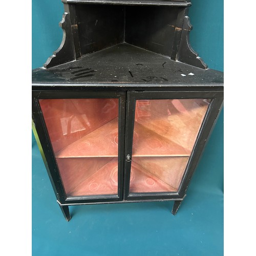 517 - Victorian Ebonised corner cabinet in the Aesthetic style