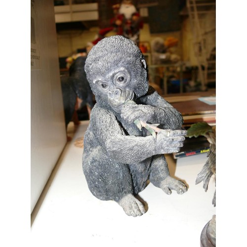 385 - COLLECTION OF ANIMAL FIGURINES MOSTLY COUNTRY ARTISTS TO INCLUDE BLACK BEARS AND GORILLA