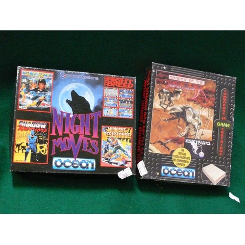 388 - 2 BOXES OF COMMODORE 64 GAMES TO INCLUDE SHADOW OF THE BEAST, CAVEMANIA AND NIGHT MOVIES