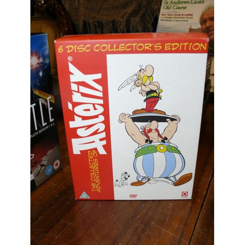 442 - DVD BOX SETS OF HITCHIKERS GUIDE TO THE GALAXY AND ASTERIX PLUS 2 DVDS OF THE ROCKETEER