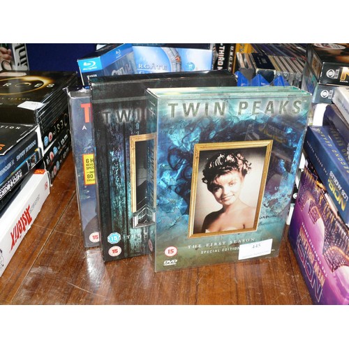 445 - TWIN PEAKS DVD BOXSETS SEASON 1 & 2 PLUS A SEALED COPY OF A LIMITED EVENT SERIES ON DVD AND THE ENTI... 