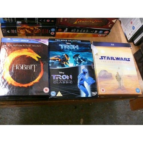 459 - STAR WARS THE COMPLETE SAGA BLU-RAY BOXSET PLUS THE HOBBIT AND TRON DVD BOXSETS