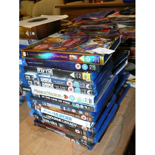 467 - COLLECTION OF BLU-RAYS TO INCLUDE NARNIA, AVATAR, HAWAII FIVE-O, BOURNE, MISSION IMPOSSIBLE, SNOW WH... 