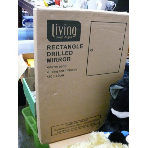 402 - BRAND NEW RECTANGLE DRILL MIRROR BY LIVING AT ARGOS