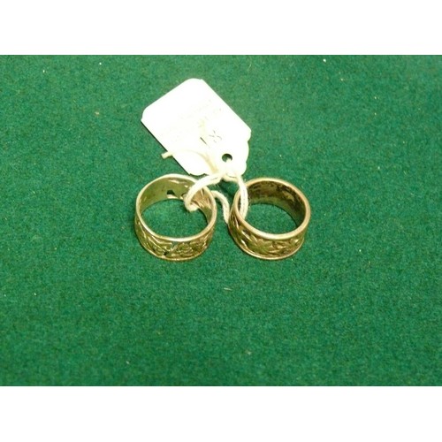 18 - TWO SILVER RINGS BOTH ETHNIC DESIGN SIZES S & P