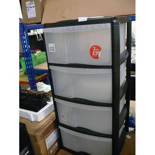 498 - LARGE 4 DRAWER PLASTIC DRAWER SET