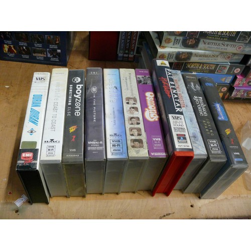 520 - COLLECTION OF MUSIC VIDEO VHS TO INCLUDE DURAN DURAN, WHITNEY HOUSTON, WESTLIFE, BOYZONE ETC