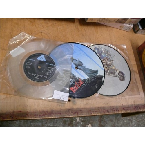 521 - CAR PICTURE DISC OF THE DRIFTERS SAVE THE LAST DANCE FOR ME, PLUS PICTURE DISC OF MEATLOAF ROCK AND ... 