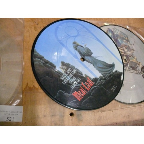 521 - CAR PICTURE DISC OF THE DRIFTERS SAVE THE LAST DANCE FOR ME, PLUS PICTURE DISC OF MEATLOAF ROCK AND ... 