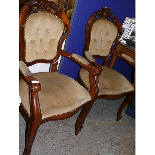 530 - A PAIR OF LOUIS STYLE BEDROOM CHAIRS