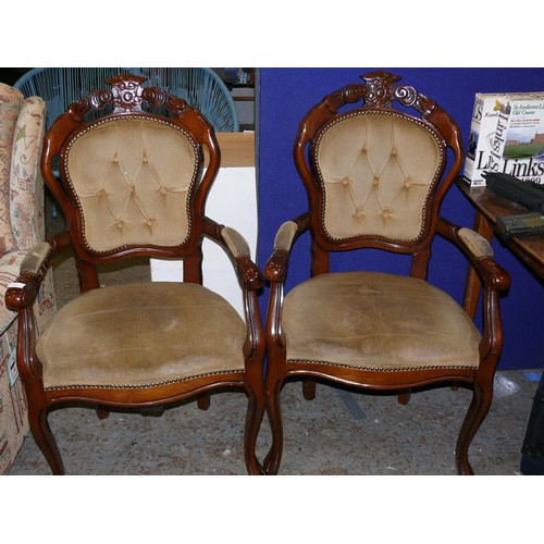 530 - A PAIR OF LOUIS STYLE BEDROOM CHAIRS