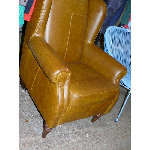 533 - LOVELY CIGAR BROWN LEATHER ARMCHAIR