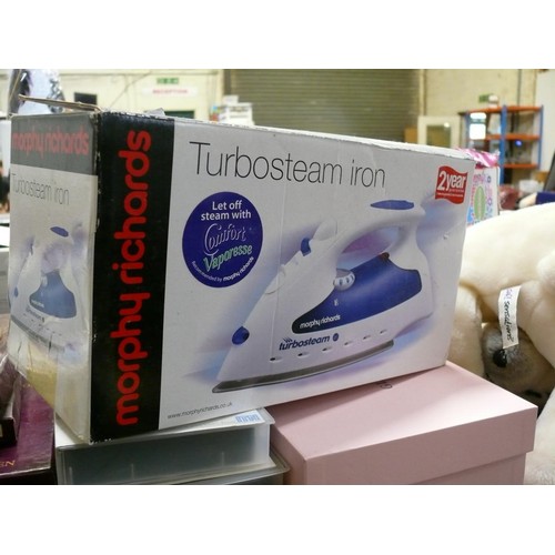 408 - MORPHY RICHARDS TURBO STEAM IRON, BOXED