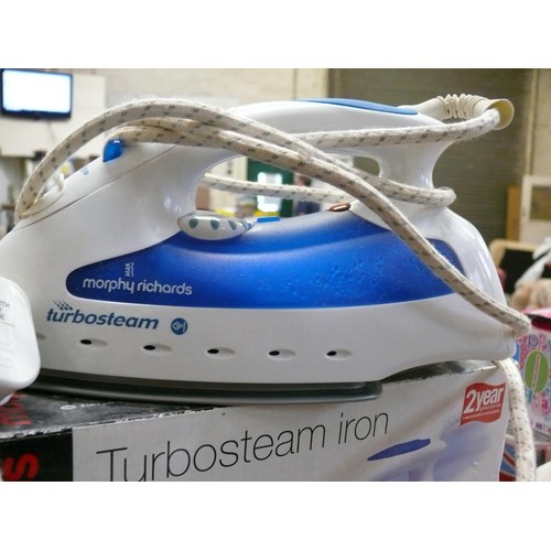 408 - MORPHY RICHARDS TURBO STEAM IRON, BOXED