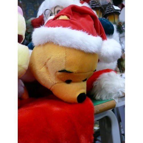 420 - A PLUSH SANTA PLUS WINNIE THE POOH AND TIGGER STOCKINGS