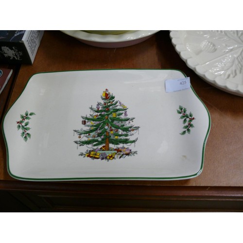 425 - COLLECTION OF DECORATIVE PIE DISHES AND SERVING BOWLS TO INCLUDE GREAT BRITISH BAKE OFF AND SPODE