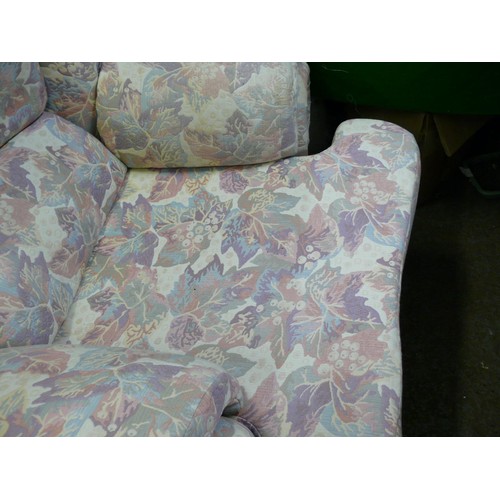 531 - LARGE VERY COMFORTABLE G PLAN ARMCHAIR WITH PRETTY FLORAL UPHOLSTERY