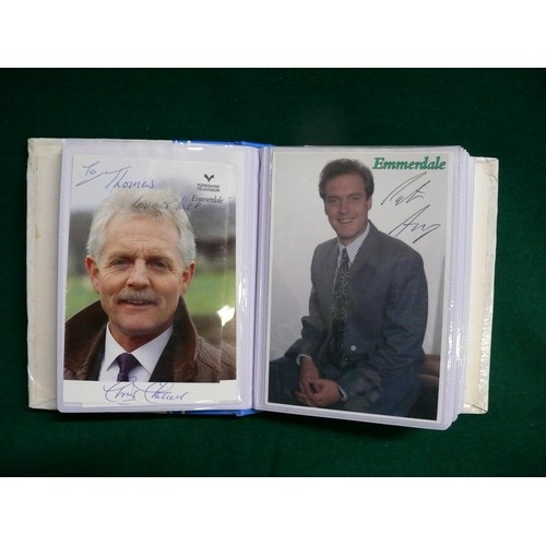 3 - FOR THE EMMERDALE FAN AN ALBUM FULL OF SIGNED PHOTOS OF THE STAR CAST 
PLUS 