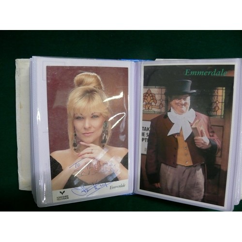 3 - FOR THE EMMERDALE FAN AN ALBUM FULL OF SIGNED PHOTOS OF THE STAR CAST 
PLUS 