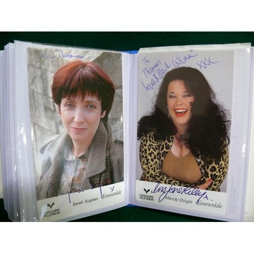 3 - FOR THE EMMERDALE FAN AN ALBUM FULL OF SIGNED PHOTOS OF THE STAR CAST 
PLUS 