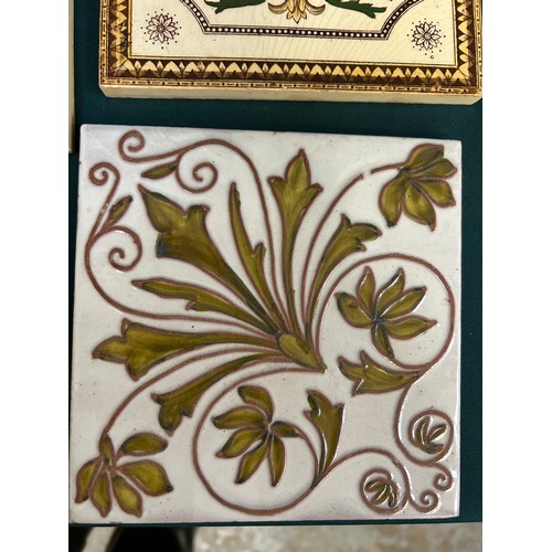 216 - 6 x decorative Victorian fireplace tiles and three others