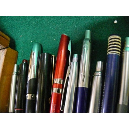 37 - A BOX OF MIXED PENS, REFER TO PHOTOS