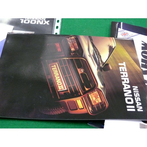 373 - Automobilia Ephemera / Car Brochures: Nissan. Includes 100NX (1992), Primera (1993), Sunny (1993 & 1... 