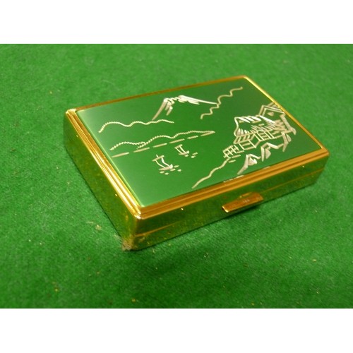 5 - A NEW MUSICAL MIRROR & COMPACT ENGRAVED LID VISTA OF JAPAN