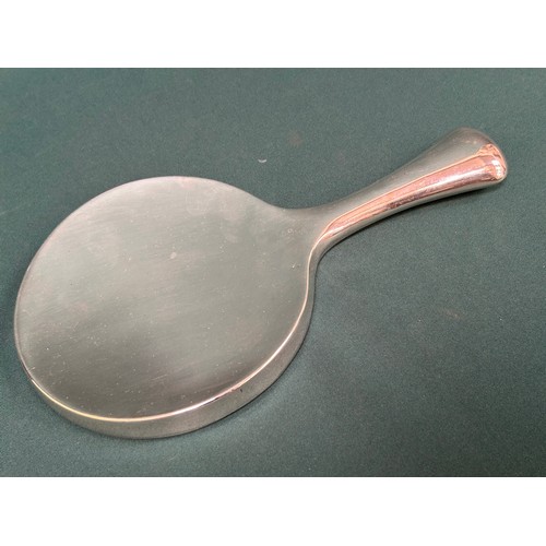 48 - A good quality Edwardian Sterling Silver hand mirror, plain in form,  hallmarked Birmingham 1909