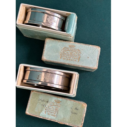 49 - Pair of Masonic Sterling Silver napkin rings hallmarked Birm 1936, Henry Griffiths & Sons, 30 grams,... 