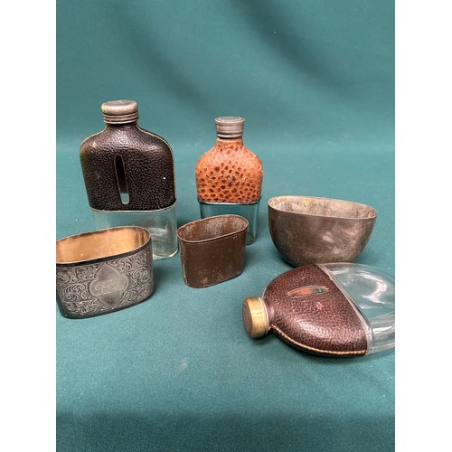 293 - Three Edwardian Spirit or Hip Flasks with detachable cups including one by James Deakin & Sons with ... 