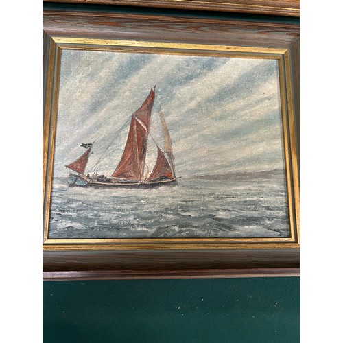 159 - Two late 20th Century Oil Paintings, one on canvas of a Fishing Boat (painting 35cm x 25cm) and the ... 