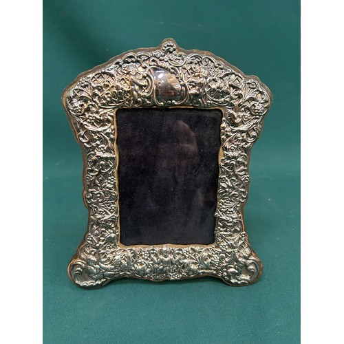 21 - A Victorian Style  Britannia Silver photograph frame , hallmarked Birmingham 1992 by Ray Hall. 20cm ... 