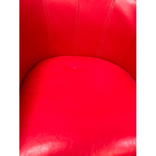 488 - A Red Faux Leather tub chair