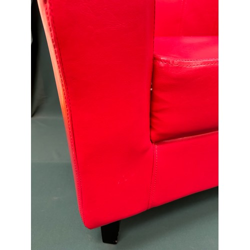 488 - A Red Faux Leather tub chair